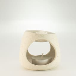 Ceramic Zen Oil Burner - Round Pebble - Speckled Off-White – image 4
