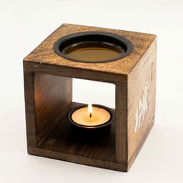 Square Mango Wood Oil Burner - Elephant – image 5