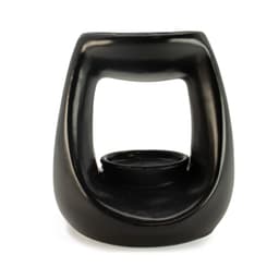 Ceramic Zen Oil Burner - Large Oval Pebble - Matt Black – image 1