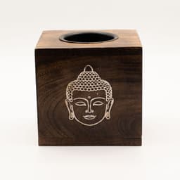 Large Square Mango Wood Oil Burner- Buddha Face – image 3