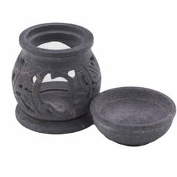 Small Soapstone Oil Burner 8cm - Om – image 2