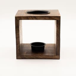 Large Square Mango Wood Oil Burner- Buddha Face – image 5