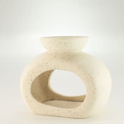 Ceramic Zen Oil Burner - Oval Pebble - Speckled Off-White – image 4