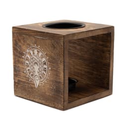 Large Square Mango Wood Oil Burner - Moon Goddess – image 1