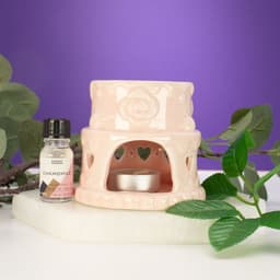 Ceramic Cake Oil Burner - Hearts - Pink – image 2