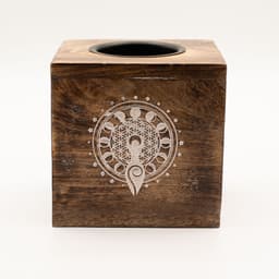 Large Square Mango Wood Oil Burner - Moon Goddess – image 2