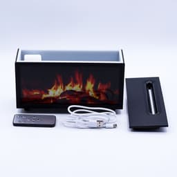 Flame Effect Aroma Diffuser with Birdsound - Black USB - Colour Change – image 2