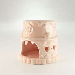 Ceramic Cake Oil Burner - Hearts - Pink – image 4