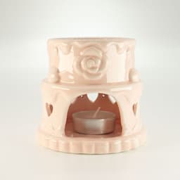 Ceramic Cake Oil Burner - Hearts - Pink – image 3