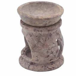 Small Soapstone Oil Burner 8cm - Three Moon Pentagon – image 1