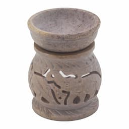 Small Soapstone Oil Burner 8cm - Elephant – image 2