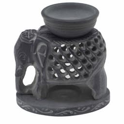 Soapstone Oil Burner 10.5cm - Standing Elephant – image 1