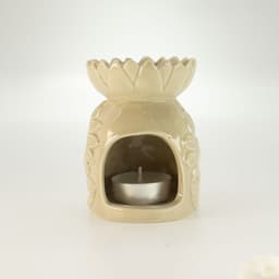 Ceramic Sunflower Oil Burner - Pastel Beige – image 5
