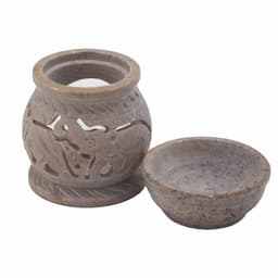 Small Soapstone Oil Burner 8cm - Elephant – image 3