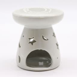 Lrg Classic White Oil Burner - Moon & Star – image 3