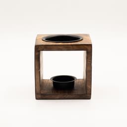 Square Mango Wood Oil Burner - Hamsa – image 4