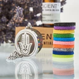 Aromatherapy Diffuser Necklace - Hand of Fatima 30mm – image 2