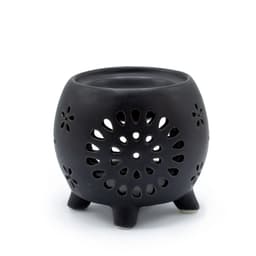 Squat Pot Oil Burner Flower Burst - Matt Black – image 1