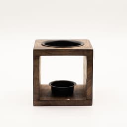 Square Mango Wood Oil Burner - Yin Yang – image 3