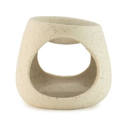 Ceramic Zen Oil Burner - Round Pebble - Speckled Off-White – image 1
