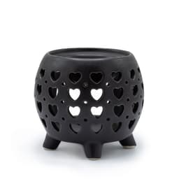 Squat Pot Oil Burner Multi Hearts - Matt Black – image 1