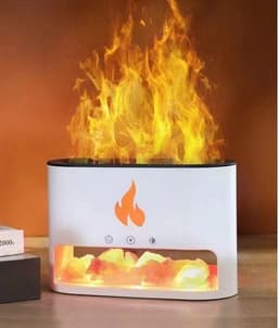 White Blaze Aroma Diffuser - Himalayan Salt Chamber - USB-C - Flame Effect (Salt included) – image 2