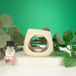 Ceramic Zen Oil Burner - Round Pebble - Speckled Off-White – image 2