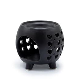 Squat Pot Oil Burner Multi Hearts - Matt Black – image 2