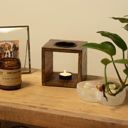Large Square Mango Wood Oil Burner - Moon Goddess – image 3