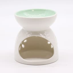 Classic White Oil Burner - Floral with Teal Well – image 3