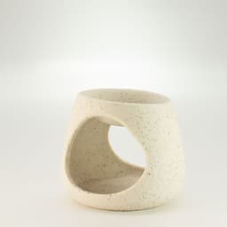 Ceramic Zen Oil Burner - Round Pebble - Speckled Off-White – image 3