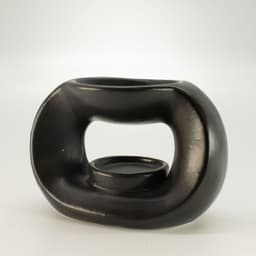 Ceramic Zen Oil Burner - Oval Pebble - Matt Black – image 3