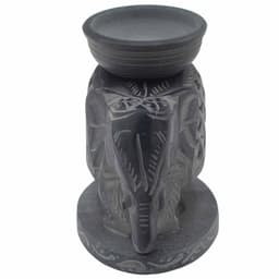 Soapstone Oil Burner 10.5cm - Standing Elephant – image 2