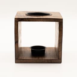 Large Square Mango Wood Oil Burner - Tree of Life – image 2