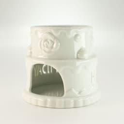 Ceramic Cake Oil Burner - HAPPY BIRTHDAY - White – image 3