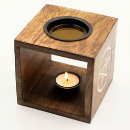Large Square Mango Wood Oil Burner - Tree of Life – image 3