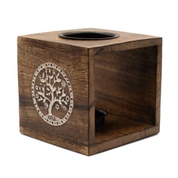 Large Square Mango Wood Oil Burner - Tree of Life – image 4