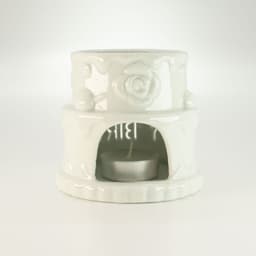Ceramic Cake Oil Burner - HAPPY BIRTHDAY - White – image 4