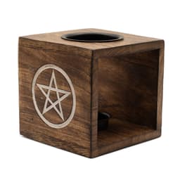 Large Square Mango Wood Oil Burner- Pentagon – image 4
