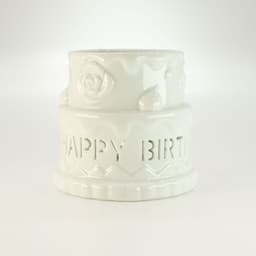 Ceramic Cake Oil Burner - HAPPY BIRTHDAY - White – image 5