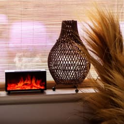 Flame Effect Aroma Diffuser with Birdsound - Black USB - Colour Change – image 10