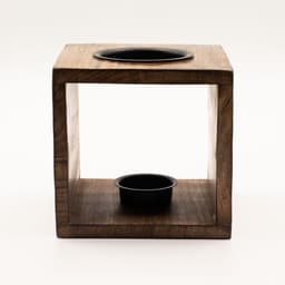 Large Square Mango Wood Oil Burner- Pentagon – image 2