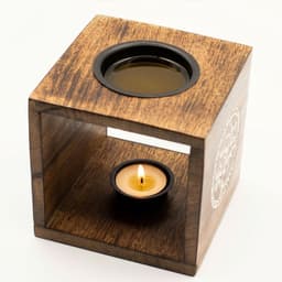 Large Square Mango Wood Oil Burner- Pentagon – image 3