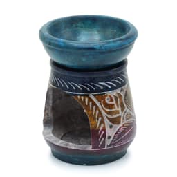 Small Coloured Soapstone Oil Burner 8cm - Flower – image 2