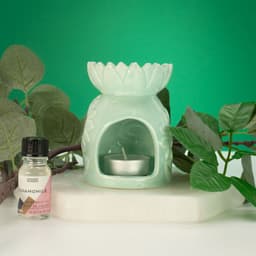 Ceramic Sunflower Oil Burner - Pastel Green – image 4