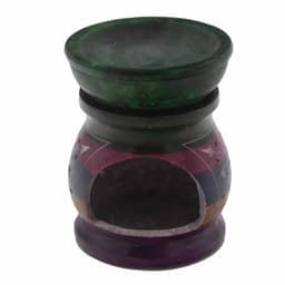 Soapstone Oil Burner 10cm - Flower of Life - Five Colours – image 1