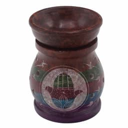Soapstone Oil Burner 10cm - Hamsa - Five Colours – image 1