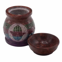 Soapstone Oil Burner 10cm - Hamsa - Five Colours – image 2