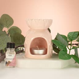 Ceramic Sunflower Oil Burner - Pastel Pink – image 2