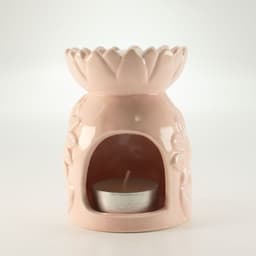Ceramic Sunflower Oil Burner - Pastel Pink – image 4